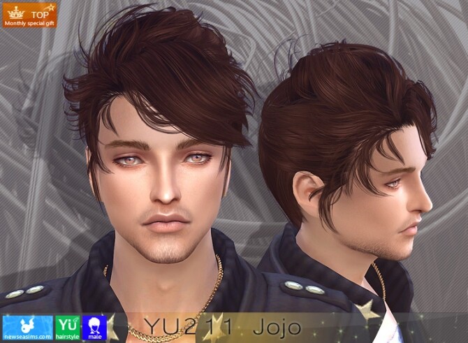 Sims 4 Yu211 Jojo hair for males (P) at Newsea Sims 4