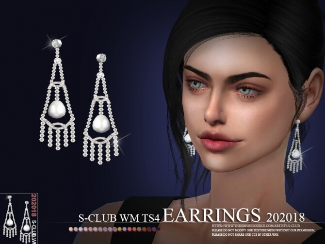 Sims 4 EARRINGS 202018 by S Club WM at TSR