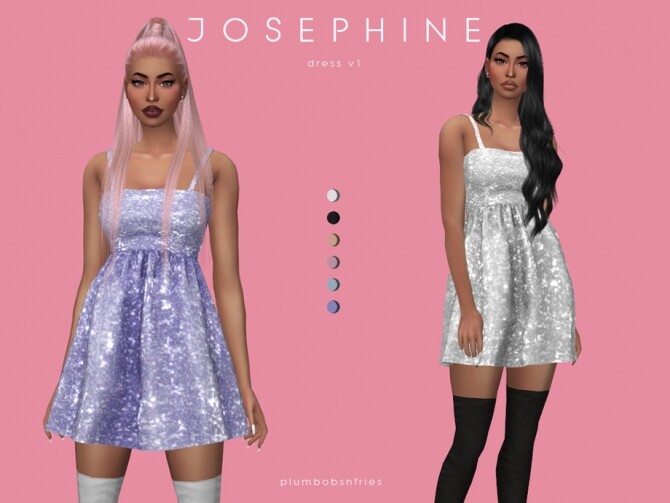 Sims 4 JOSEPHINE dress v1 by Plumbobs n Fries at TSR