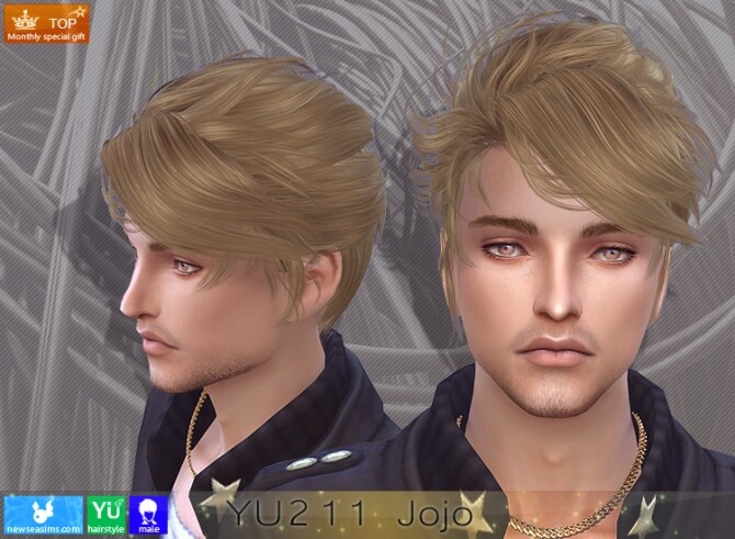 Sims 4 Yu211 Jojo hair for males (P) at Newsea Sims 4