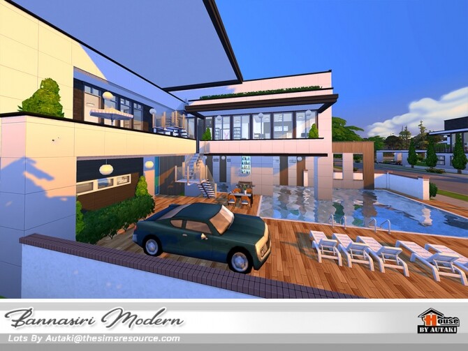 Sims 4 Bannasiri Modern House NoCC by autaki at TSR