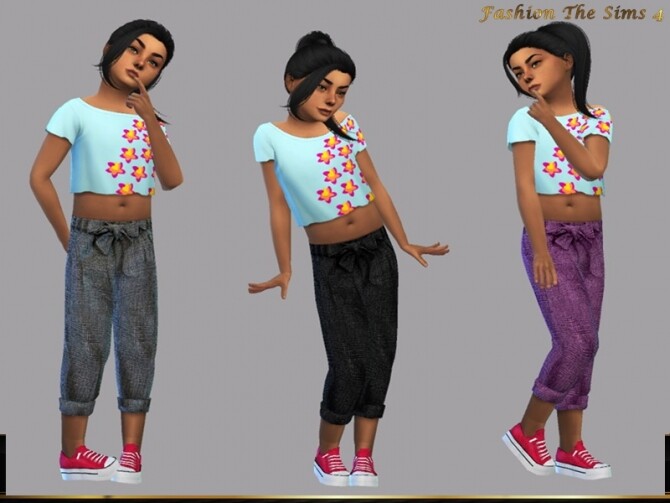 Sims 4 Dany children pants by LYLLYAN at TSR