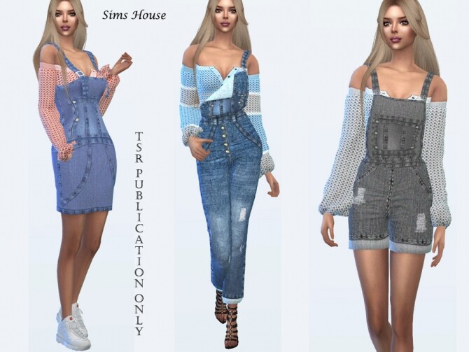 Sims 4 Off Shoulder Womens Button Sweater by Sims House at TSR