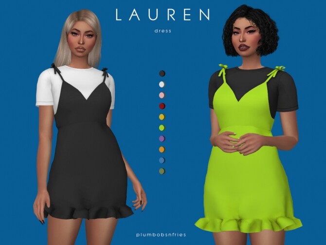 Sims 4 LAUREN dress by Plumbobs n Fries at TSR