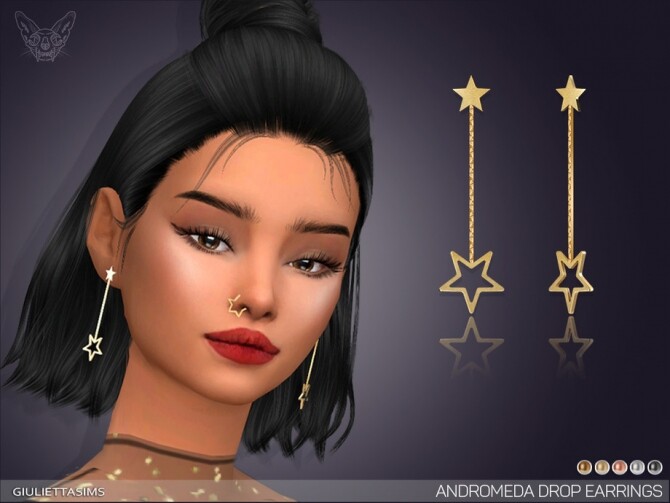 Sims 4 Andromeda Drop Earrings by feyona at TSR