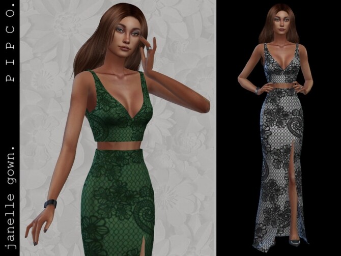 Sims 4 Janelle gown by Pipco at TSR