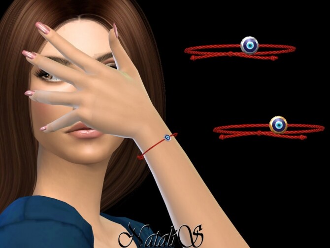 Sims 4 Evil eye red string bracelet by NataliS at TSR