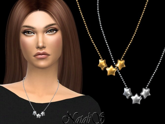 Sims 4 Flat star necklace by NataliS at TSR