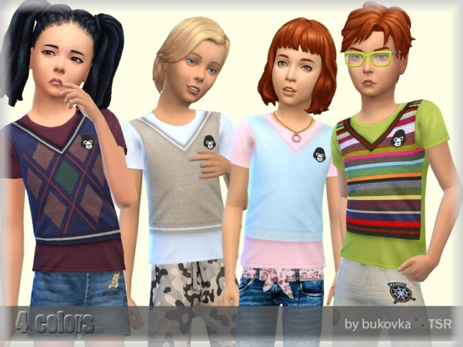 Sims 4 Child Shirt by bukovka at TSR