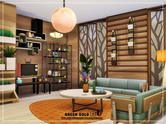 Sims 4 Green Gold house by Danuta720 at TSR