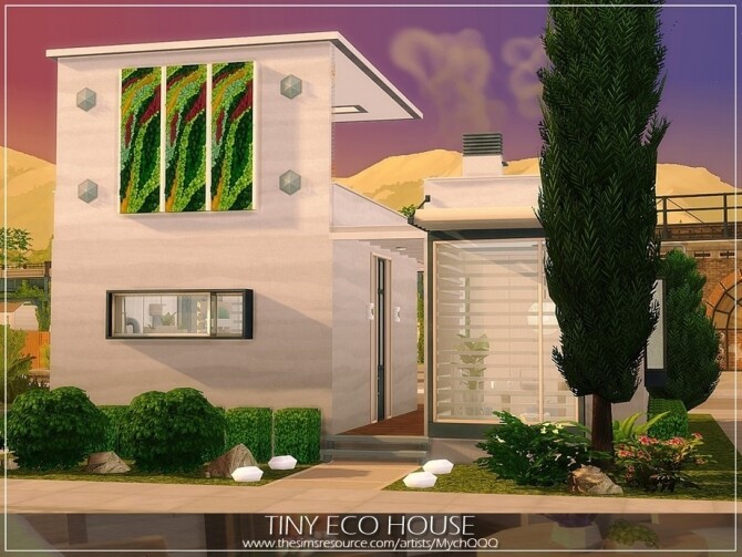 Sims 4 Tiny Eco House by MychQQQ at TSR