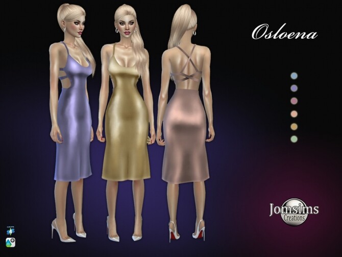 Sims 4 Osloena dress by jomsims at TSR