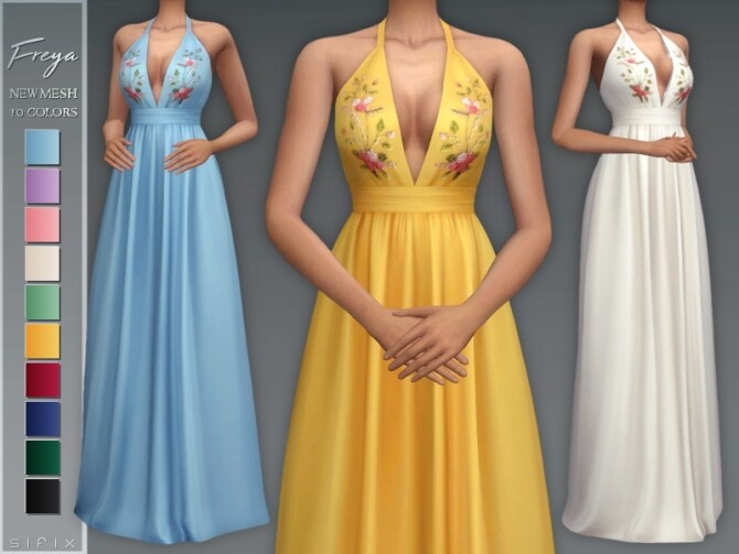 Sims 4 Freya Dress by Sifix at TSR
