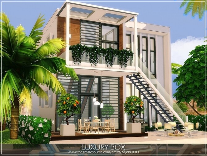 Sims 4 Luxury Box Home by MychQQQ at TSR