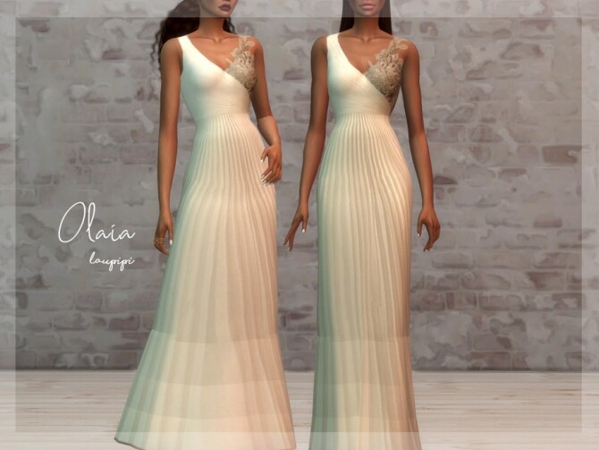 Sims 4 Olaia wedding dress by laupipi at TSR