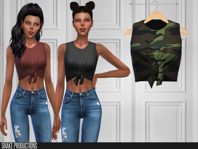 Sims 4 447 Tied Top by ShakeProductions at TSR