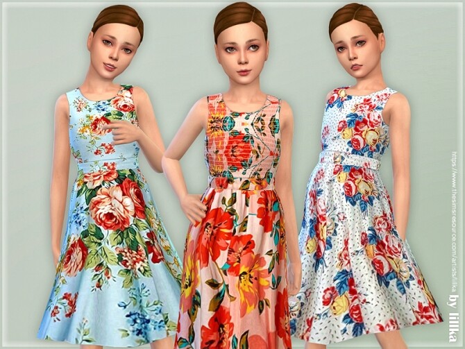 Sims 4 Girls Dresses Collection P143 by lillka at TSR