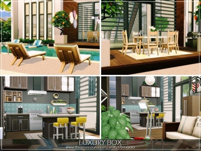 Sims 4 Luxury Box Home by MychQQQ at TSR