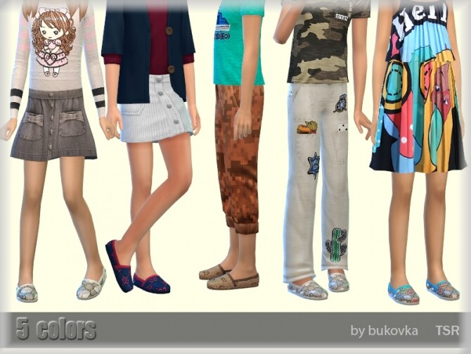 Sims 4 Summer shoes for kids by bukovka at TSR
