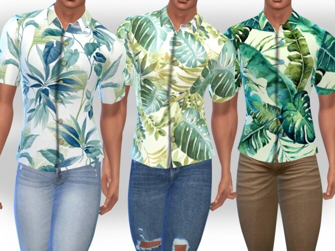 Sims 4 Hawaiian Style Summer Shirts by Saliwa at TSR