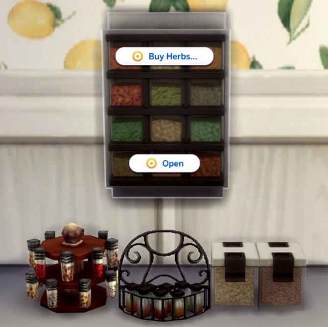 Sims 4 Functional Spice Racks by FlowerBunny at Mod The Sims