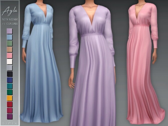 Sims 4 Ayla Dress by Sifix at TSR