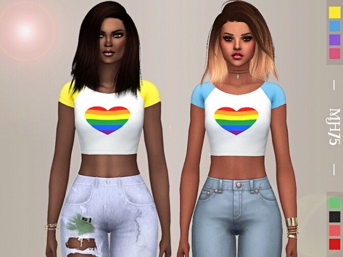 Sims 4 Pride Tops by Margeh 75 at TSR