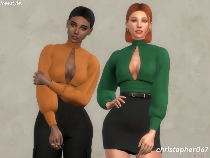 Sims 4 Freestyle Top by Christopher067 at TSR