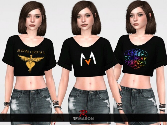 Sims 4 Band Shirt 01 for Women by remaron at TSR