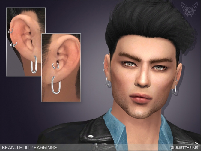 Keanu Hoop Earrings For Men By Feyona At Tsr Sims 4 Updates