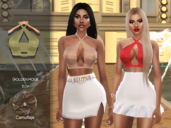 Sims 4 Golden Hour Top by Camuflaje at TSR