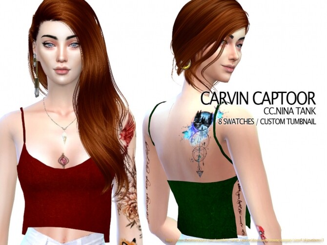 Sims 4 Nina Tank Top by carvin captoor at TSR