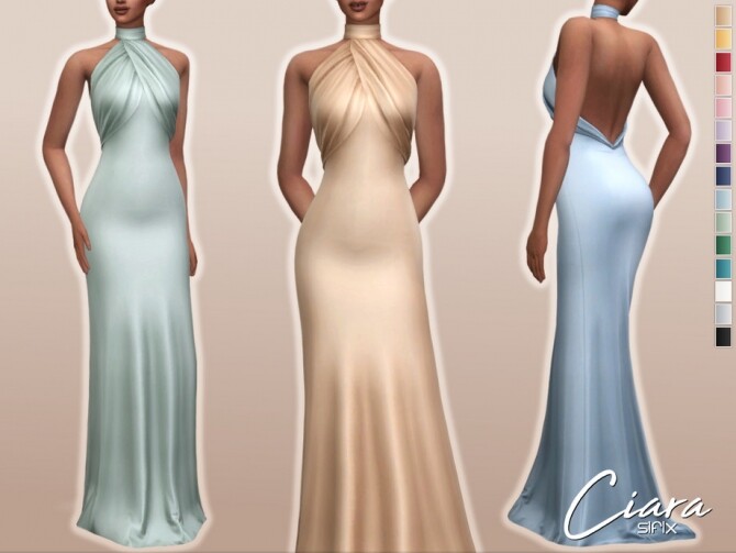 Sims 4 Ciara Dress by Sifix at TSR