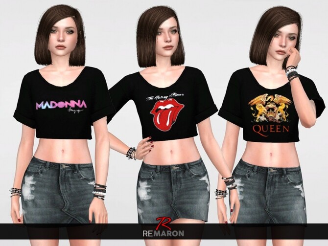 Sims 4 Band Shirt 01 for Women by remaron at TSR