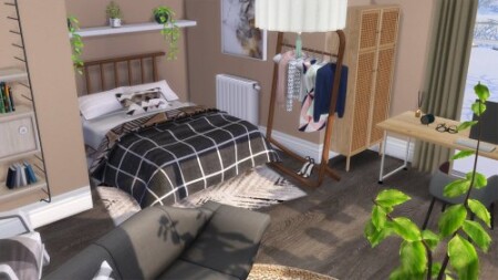 Neutral bedroom at Celinaccsims