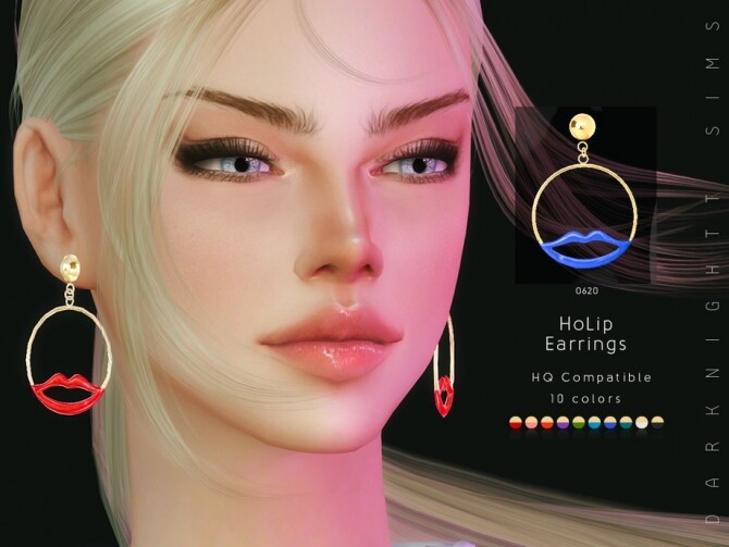Sims 4 HoLip Earrings by DarkNighTt at TSR