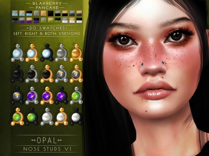 Sims 4 Opal nose studs at Blahberry Pancake