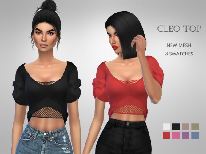 Sims 4 Cleo Top by Puresim at TSR