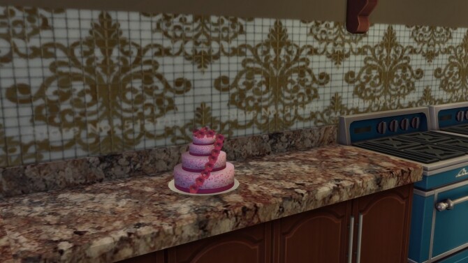 Sims 4 Pink Rose Swirl Cake For Baking by Laurenbell2016 at Mod The Sims