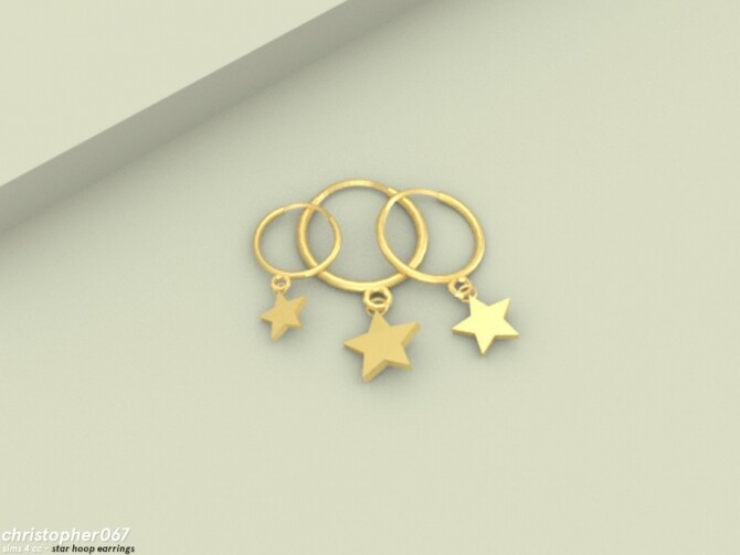 Sims 4 Star Hoop Earrings by Christopher067 at TSR