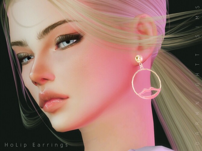 Sims 4 HoLip Earrings by DarkNighTt at TSR