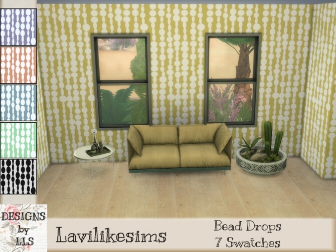 Sims 4 Bead Drops Wallpaper by lavilikesims at TSR