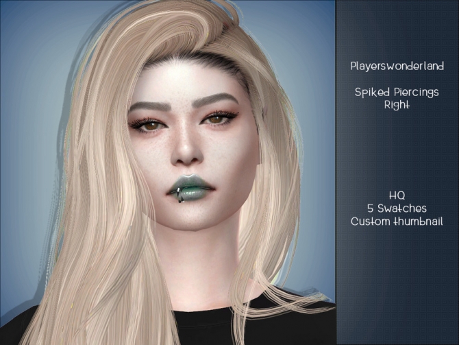 Spiked Piercing RIGHT by PlayersWonderland at TSR » Sims 4 Updates