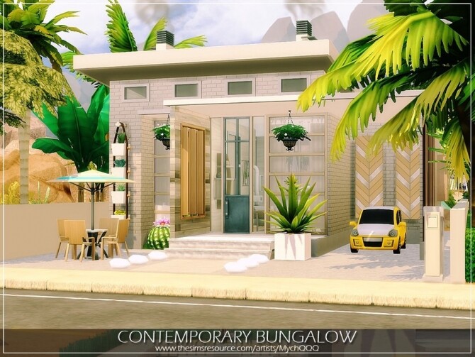 Sims 4 Contemporary Bungalow by MychQQQ at TSR