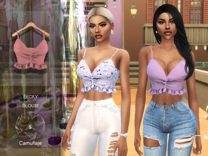 Sims 4 Becky Blouse by Camuflaje at TSR