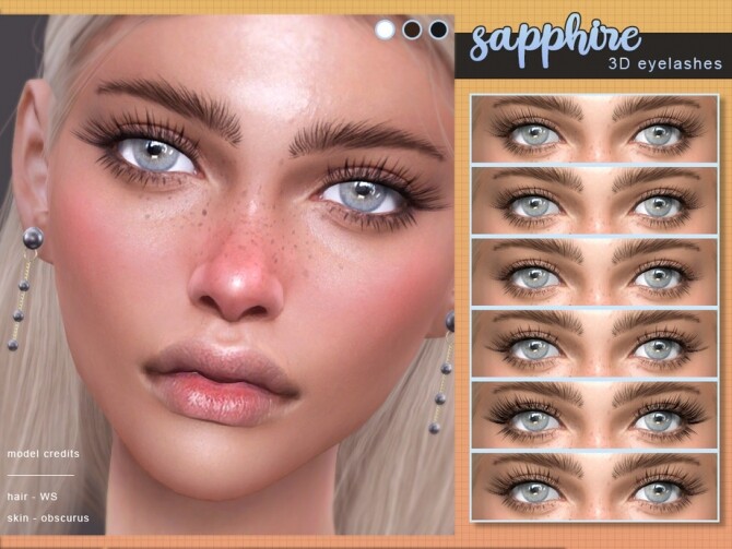 Sims 4 Sapphire 3D Eyelashes by Screaming Mustard at TSR