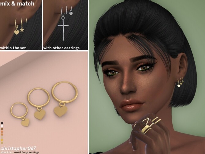 Sims 4 Heart Hoop Earrings by Christopher067 at TSR