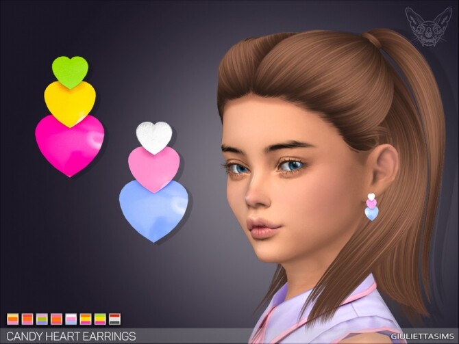 Sims 4 Candy Heart Earrings by feyona at TSR