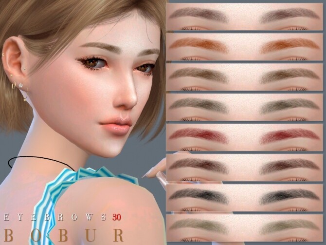 Sims 4 Eyebrows 30 by Bobur3 at TSR