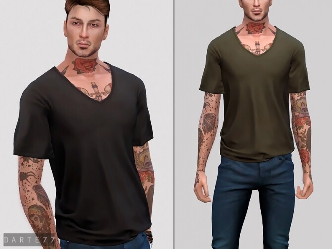 Sims 4 V Neck T Shirt by Darte77 at TSR